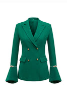 Load image into Gallery viewer, Dark Green 2 Piece Double Breasted Peak Lapel Prom Suits with Pearls