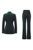 Load image into Gallery viewer, 2 Piece Sparkly Dark Green Single Breasted Peak Lapel Women Prom Suits