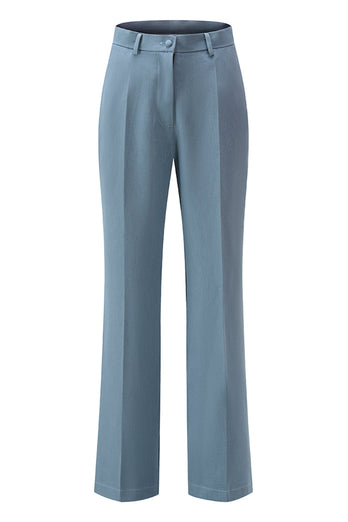 2 Piece Grey Blue Cut Out Notched Lapel Women Prom Suits