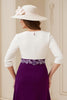 Load image into Gallery viewer, Navy A Line Chiffon Boat Neck Midi Wedding Guest Dress with Appliques