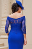 Load image into Gallery viewer, Dark Green Sheath Satin Off The Shoulder Long Wedding Guest Dress with Slit