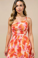 Load image into Gallery viewer, Sunset Chiffon One Shoulder High-Low Ruffled Wedding Guest Dress