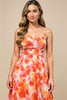 Load image into Gallery viewer, Sunset Chiffon Spaghetti Straps Pleated Midi Wedding Guest Dress
