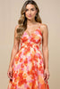 Load image into Gallery viewer, Sunset Chiffon Spaghetti Straps Midi Wedding Guest Dress with Pleats