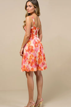 Sunset A Line Chiffon Short Wedding Guest Dress with Pleats
