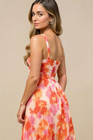 Load image into Gallery viewer, Sunset A Line Chiffon Short Wedding Guest Dress with Pleats