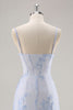 Load image into Gallery viewer, Floral Light Blue Tight Ruched Short Corset Homecoming Dress
