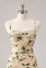 Load image into Gallery viewer, Floral Champagne Chiffon Ruched Ruffled Short Homecoming Dress