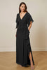Load image into Gallery viewer, Dark Green Chiffon Sheath Ruched Long Mother of the Bride Dress with Ruffles