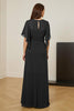 Load image into Gallery viewer, Dark Green Chiffon Sheath Ruched Long Mother of the Bride Dress with Ruffles