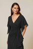 Load image into Gallery viewer, Dark Green Chiffon Sheath Ruched Long Mother of the Bride Dress with Ruffles