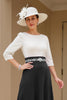Load image into Gallery viewer, Black A Line Chiffon Boat Neck Midi Mother of the Bride Dress with Beading