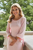 Load image into Gallery viewer, Candy Pink Sheath Round Neck Long Mother of the Bride Dress with Sleeves