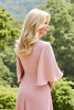 Load image into Gallery viewer, Blush Sheath Chiffon Ruched Long Mother of the Bride Dress with Lace