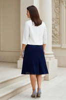 Load image into Gallery viewer, 2 Piece Navy A Line Chiffon Pleated Midi Mother of the Bride Dress with Sleeves