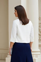 Load image into Gallery viewer, 2 Piece Navy A Line Chiffon Pleated Midi Mother of the Bride Dress with Sleeves