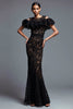 Load image into Gallery viewer, Black Mermaid Cold Shoulder Lace Long Formal Dress with Ruffles