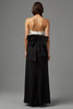 Load image into Gallery viewer, Simple Black and White Strapless Long Formal Dress with Bow