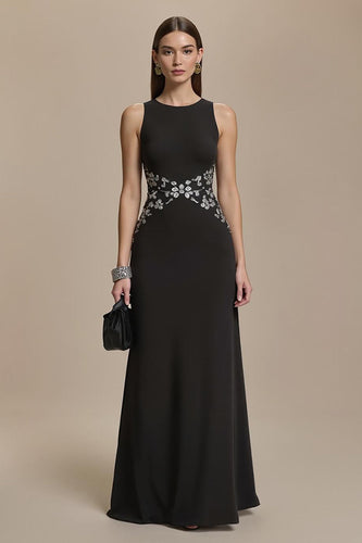 Mermaid Black Long Formal Dress with Appliques