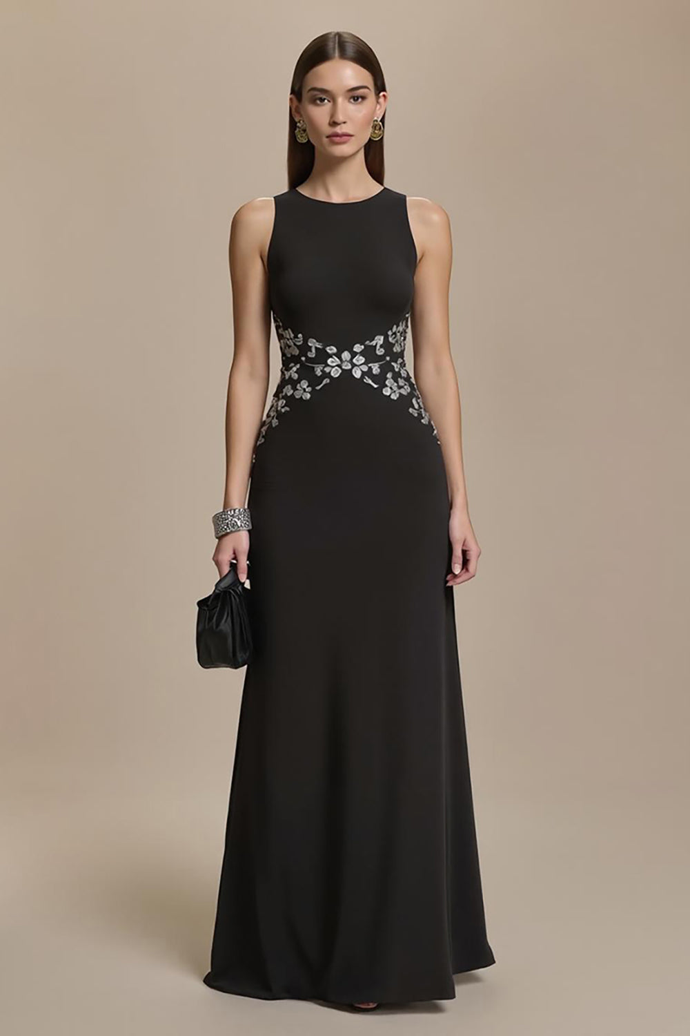 Mermaid Black Long Formal Dress with Appliques