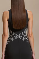 Load image into Gallery viewer, Mermaid Black Long Formal Dress with Appliques