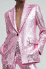 Load image into Gallery viewer, Sparkly Pink 2 Piece Sequins Women Prom Suits with Pockets