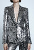 Load image into Gallery viewer, 2 Piece Sparkly Silver Gray Sequins Women Prom Suits with Pockets