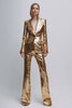 Load image into Gallery viewer, 2 Piece Sparkly Gold Sequins Peak Lapel Women Prom Suits