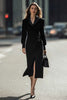 Load image into Gallery viewer, Black Sheath Midi Blazer Dress with Long Sleeves