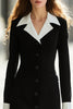 Load image into Gallery viewer, Black and White Single Breasted Long Sleeves Work Dress