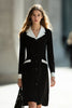 Load image into Gallery viewer, Black and White Pencil Notched Lapel Short Blazer Dress with Sleeves