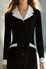 Load image into Gallery viewer, Black and White Pencil Notched Lapel Short Blazer Dress with Sleeves