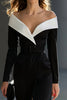Load image into Gallery viewer, Black and White Pencil Off the Shoulder Midi Work Dress with Belt