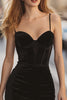 Load image into Gallery viewer, Black Velvet Tight Cami Short Cocktail Dress
