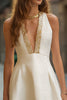 Load image into Gallery viewer, Ivory A Line Deep V-Neck Short Cocktail Dress