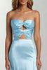 Load image into Gallery viewer, Dark Green Cut Out Mermaid Sweetheart Satin Long Formal Dress