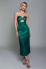 Load image into Gallery viewer, Dusty Blue Sheath Cut Out Satin Sweetheart Long Formal Dress