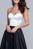 Load image into Gallery viewer, Black and White Satin A Line Sweetheart Long Formal Dress