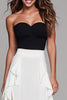 Load image into Gallery viewer, Black and White Sheath Sweetheart Long Formal Dress with Ruffles