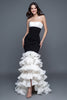 Load image into Gallery viewer, Black and White Mermaid Ruffled Sweetheart Long Formal Dress