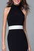 Load image into Gallery viewer, Black and White Mermaid High Neck Long Formal Dress with Ruffles
