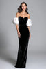 Load image into Gallery viewer, Black and White Velvet Mermaid Long Corset Formal Dress