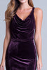 Load image into Gallery viewer, Plum Cowl Neck Mermaid Velvet Ruched Long Holiday Party Dress