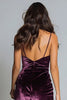 Load image into Gallery viewer, Plum Sheath Spaghetti Straps Velvet Long Holiday Party Dress