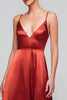 Load image into Gallery viewer, Red Satin Spaghetti Straps A-Line Long Formal Dress