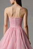 Load image into Gallery viewer, Pink Tulle Strapless A-Line Ruffled Tiered Long Pageant Dress