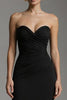 Load image into Gallery viewer, Black Tulle Mermaid Sweetheart Ruched Long Formal Dress with Ruffles