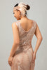 Load image into Gallery viewer, Sparkly Champagne Fringed Bodycon Short 1920s Dress with 20s Accessories Set