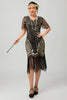 Load image into Gallery viewer, Sparkly Black Golden Sequins V-Neck Flapper Dress with Beading