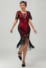 Load image into Gallery viewer, Sparkly Black Golden Sequins V-Neck Flapper Dress with Beading